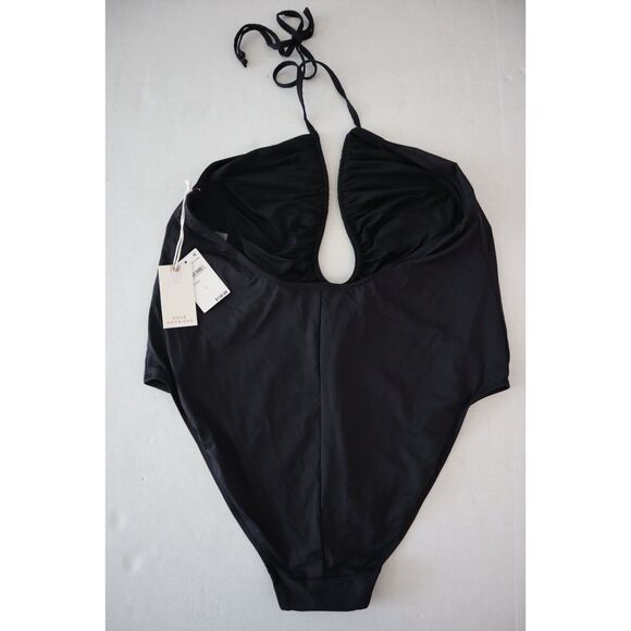 Good American GSW0424 Women Sz 7/4XL Black Leilani Halter Neck 1-PC Swimsuit - Picture 2 of 8